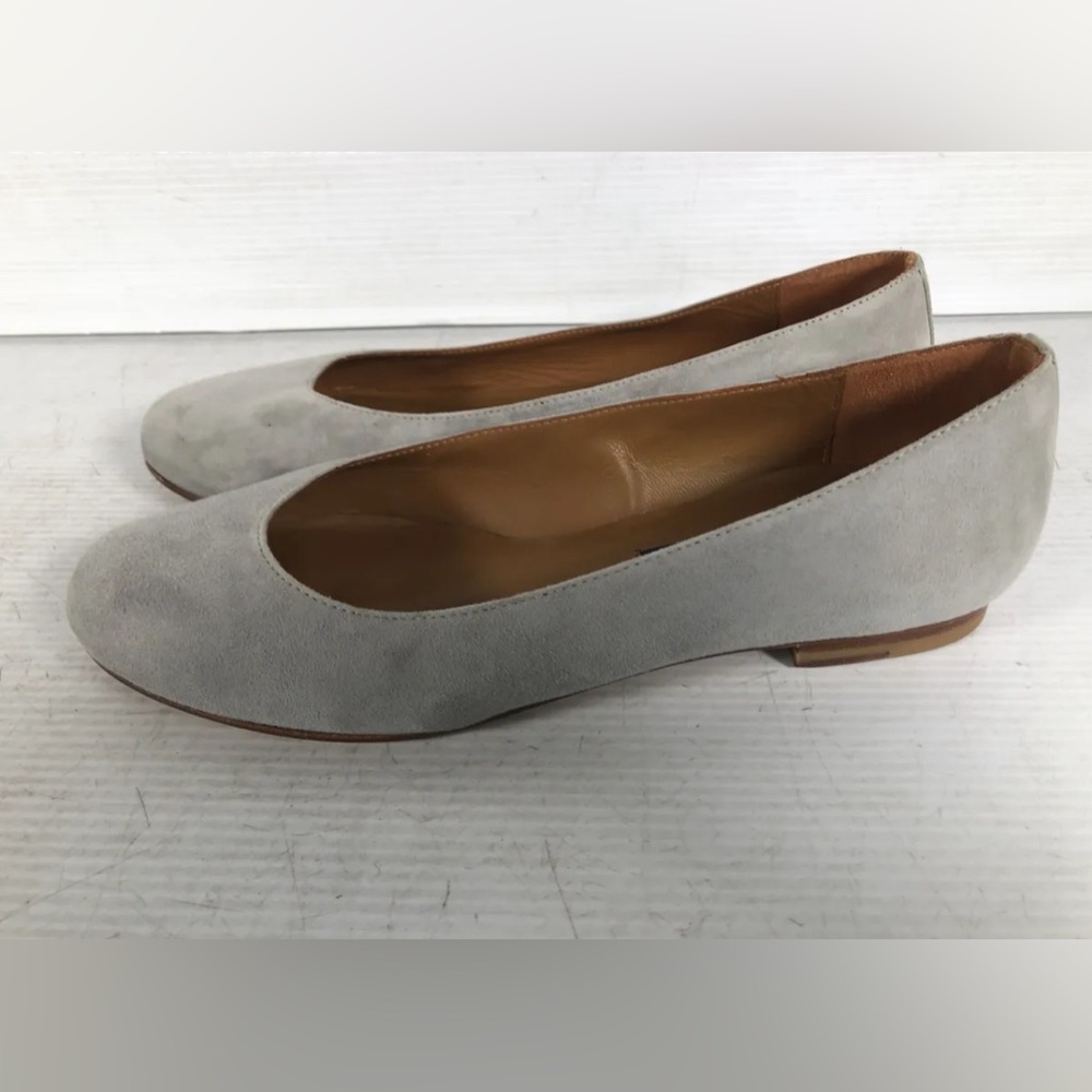 Gray/Light Blue Suede Margaux Ballet Flats Size 9.5AAA